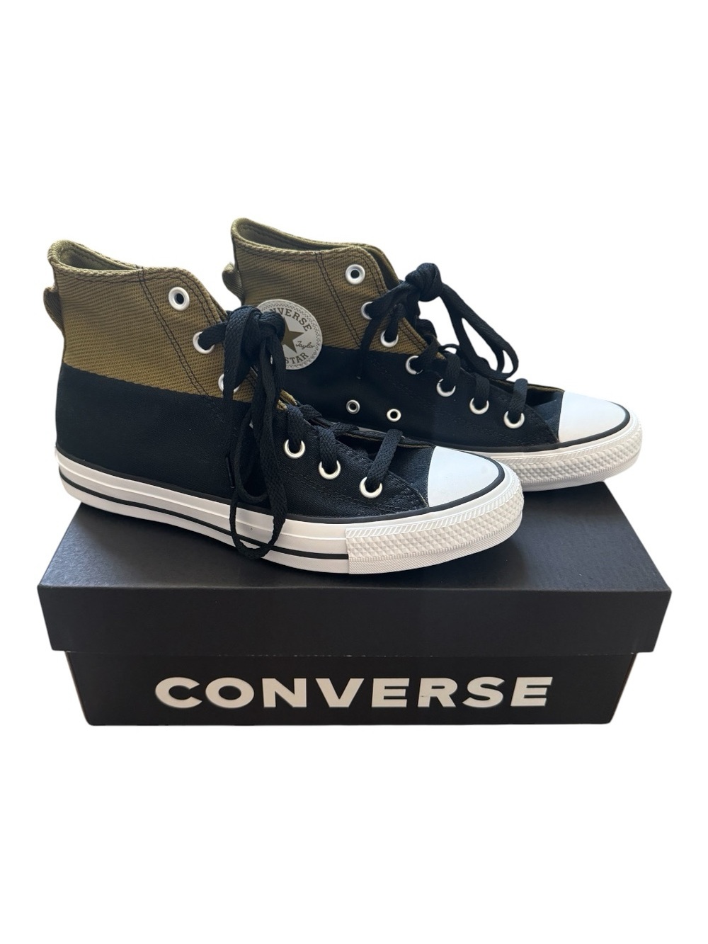New Converse Chuck Taylor High Top Sneakers - Black & Olive